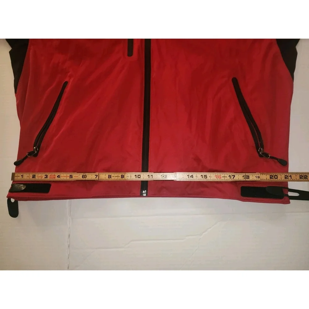 Mens Sun Mountain RainFlex Waterproof Golf Bomber jacket Red Black trim size L